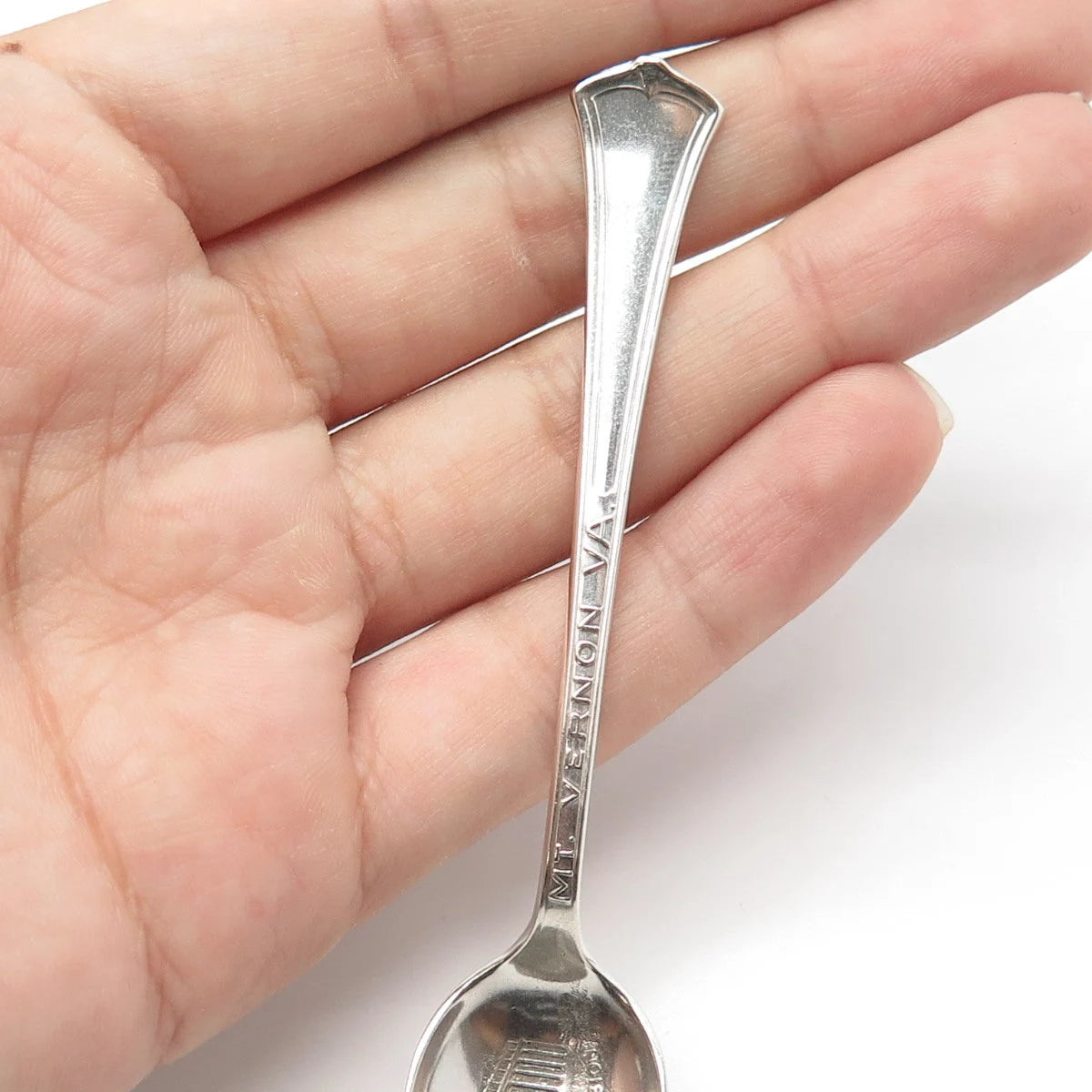WALLACE SILVER Sterling Silver Antique Art Deco 1915 Mt Vernon Coffee Spoon