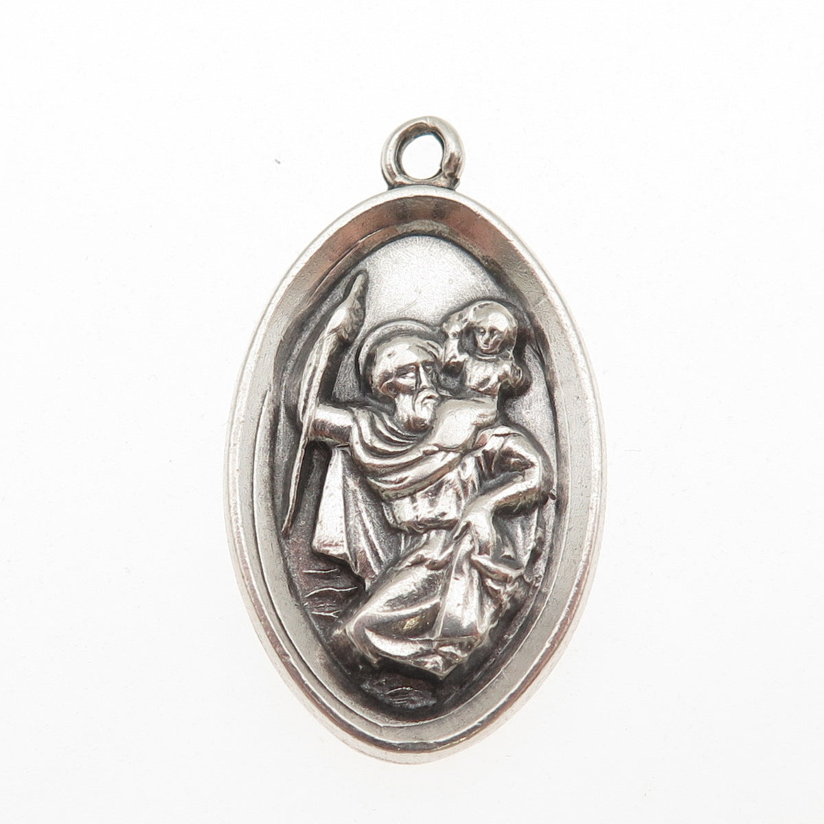 ATELIER 925 Sterling Silver Antique Art Deco St. Christopher Emergency Pendant