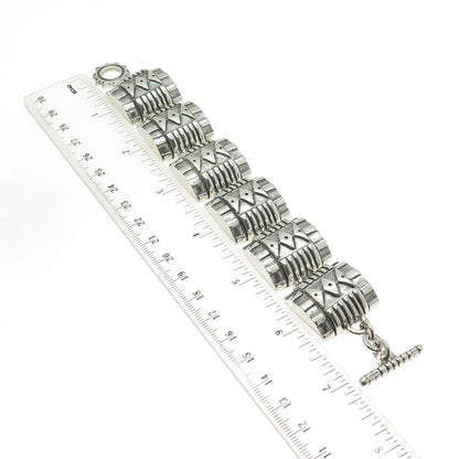 LISA JENKS 925 Sterling Silver Vintage Modenrist Solid 118.1g Bracelet 6.25"
