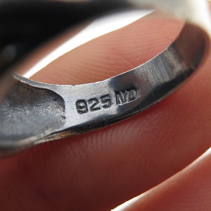 CHAPAL ZENRAY 925 Sterling Silver Vintage Modernist Oxidized Ring Size 5.75