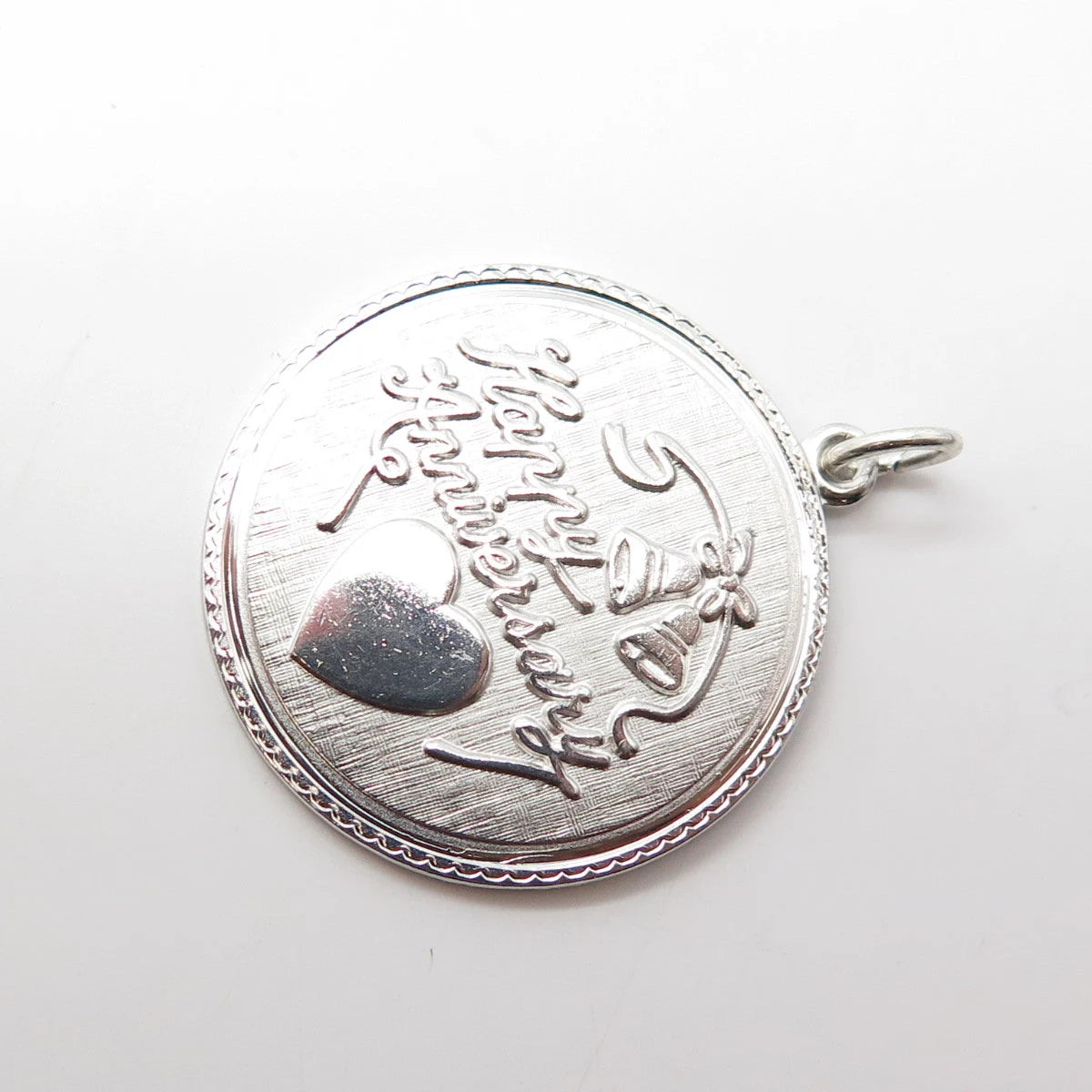925 Sterling Silver Vintage Griffith and Sons Co. "Happy Birthday" Round Pendant