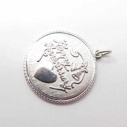 925 Sterling Silver Vintage Griffith and Sons Co. "Happy Birthday" Round Pendant