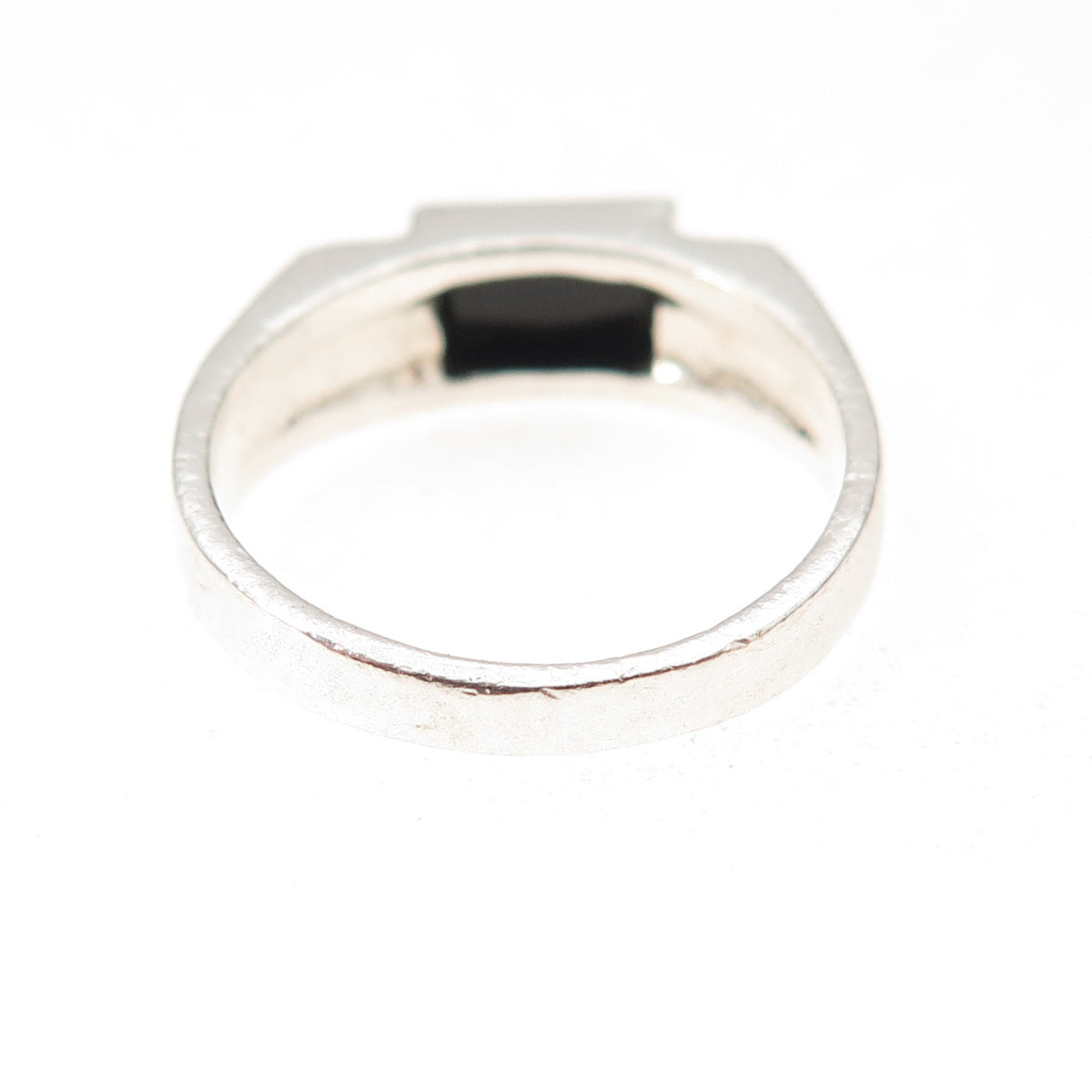 925 Sterling Silver Vintage Real Black Onyx Oxidized Ring Size 6