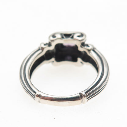 Esti Frederica 925 Sterling Silver Vintage Real Amethyst Oxidized Ring Size 7