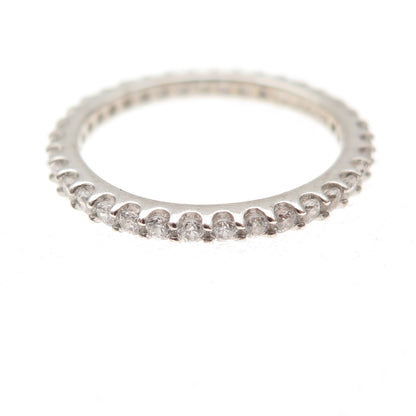 925 Sterling Silver Round-Cut C Z Eternity All Around Band Ring Size 5
