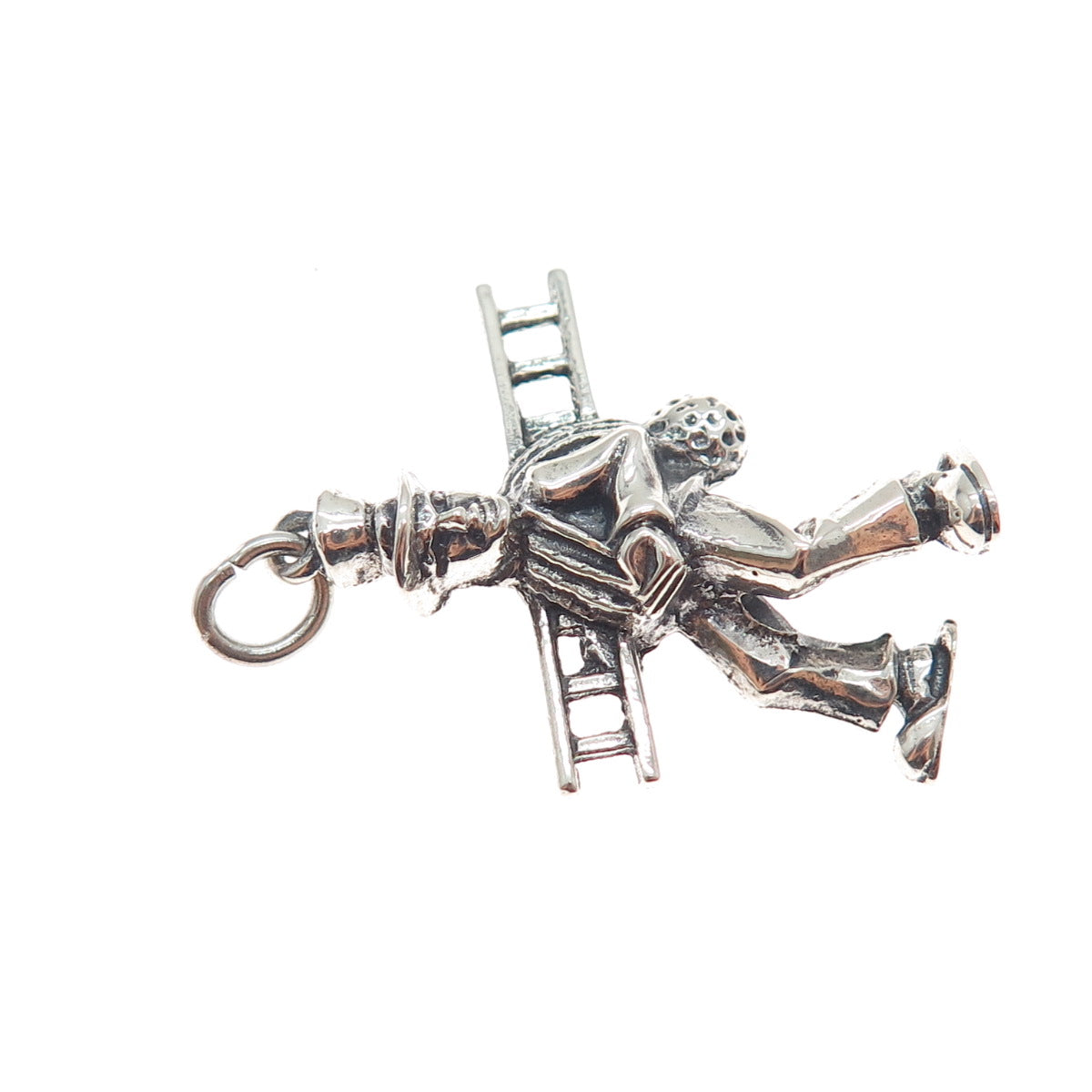 835 Silver Vintage European Chimney Sweep Oxidized Charm Pendant