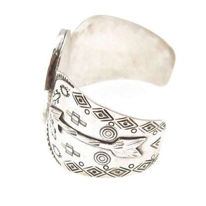 Old Pawn Sterling Silver Vintage Arrow Adjustable Bracelet 7.75" (missing stone)