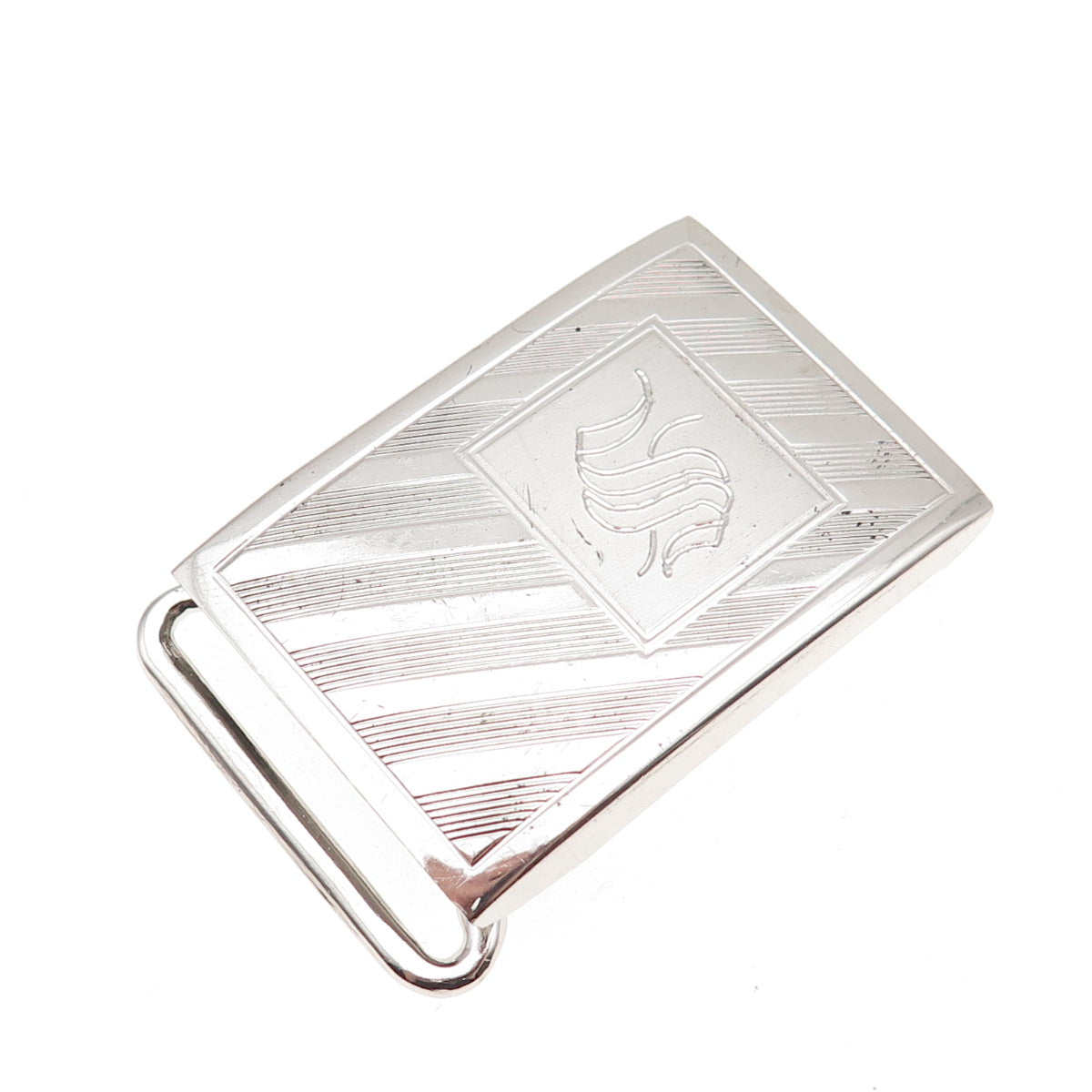 Pioneer 925 Sterling Silver Vintage Engraved Letter S Initial Belt Buckle