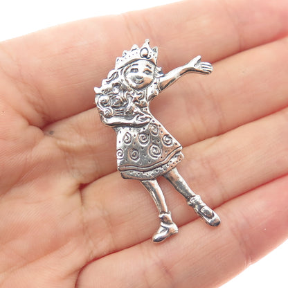 MARY ENGELBREIT 925 Sterling Silver Vintage Princess Modernist Pin Brooch