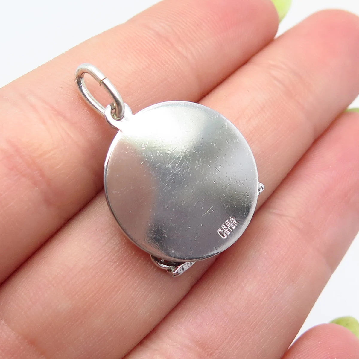 925 Sterling Silver Vintage Crea "Nassau" Horse Carriage Charm Pendant