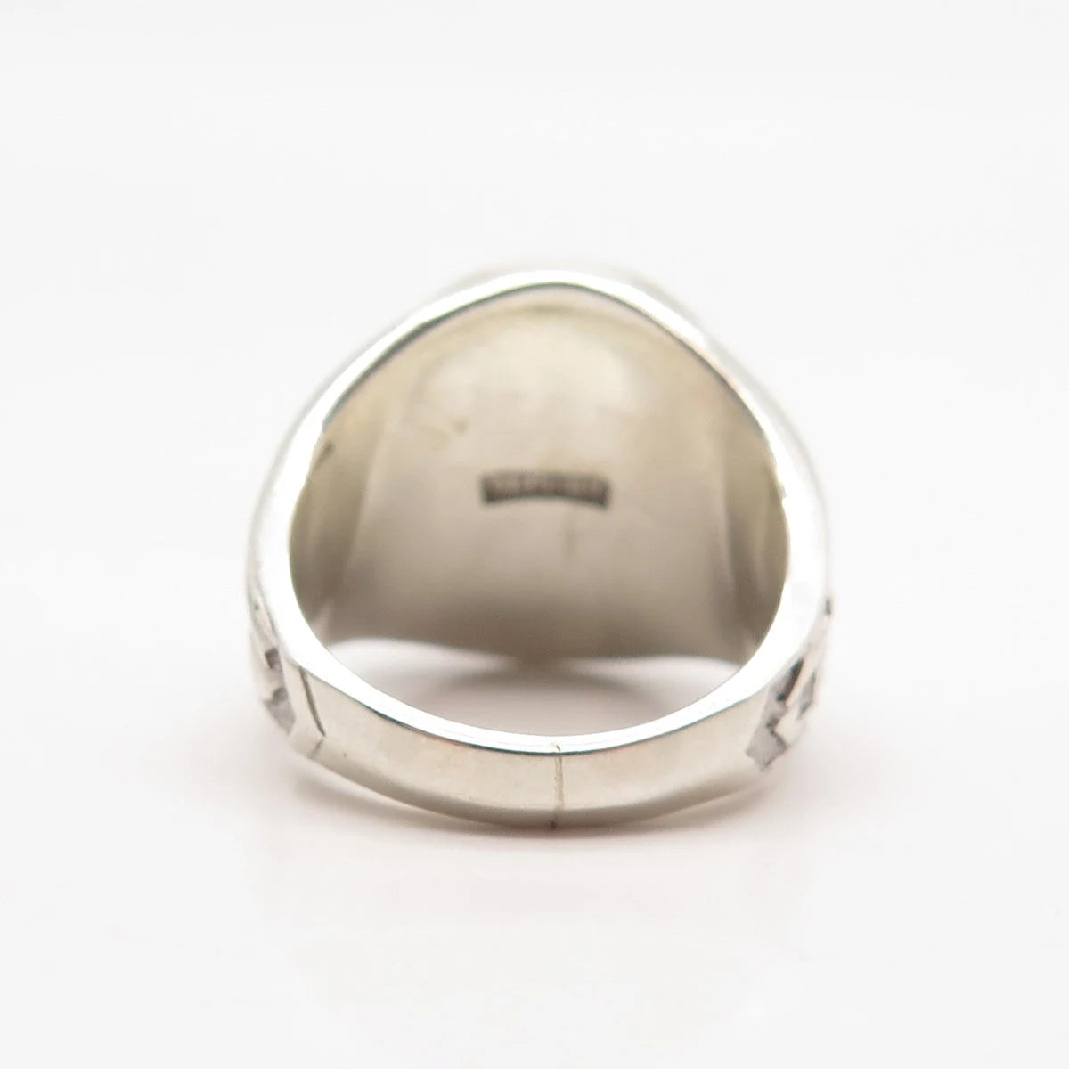 925 Sterling Silver Vintage Blue Glass "1967 Assumption" School Ring Size 5.5