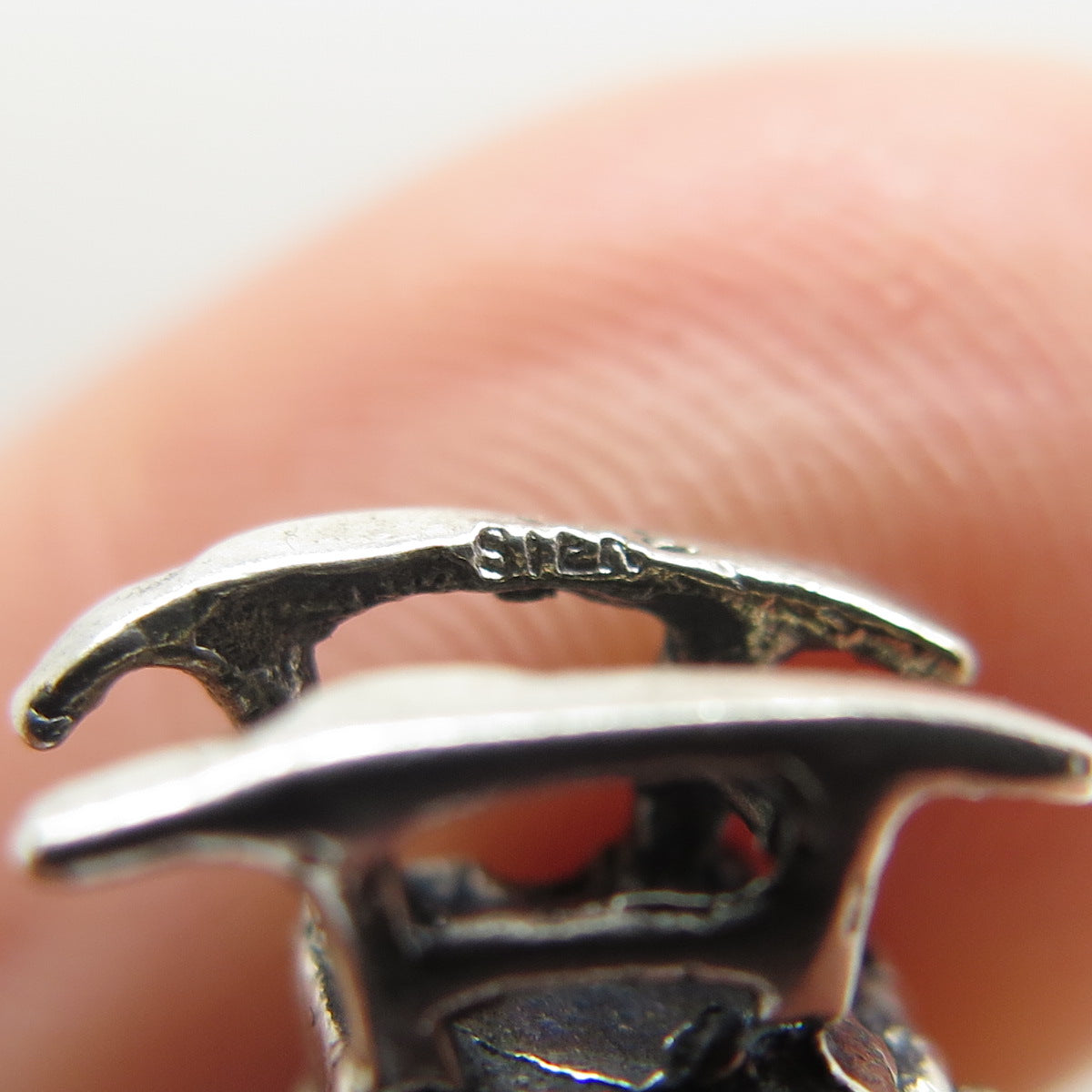 925 Sterling Silver Vintage Baby Girl on Rocking Chair Minimalist Pendant