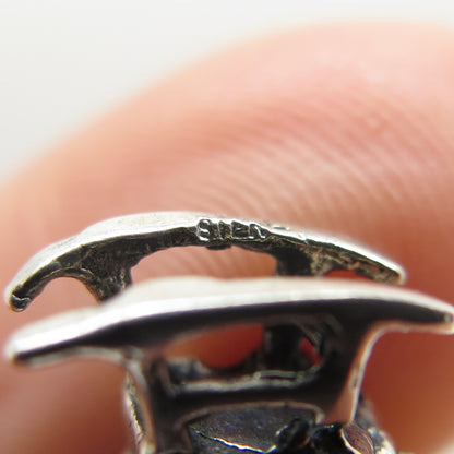 925 Sterling Silver Vintage Baby Girl on Rocking Chair Minimalist Pendant