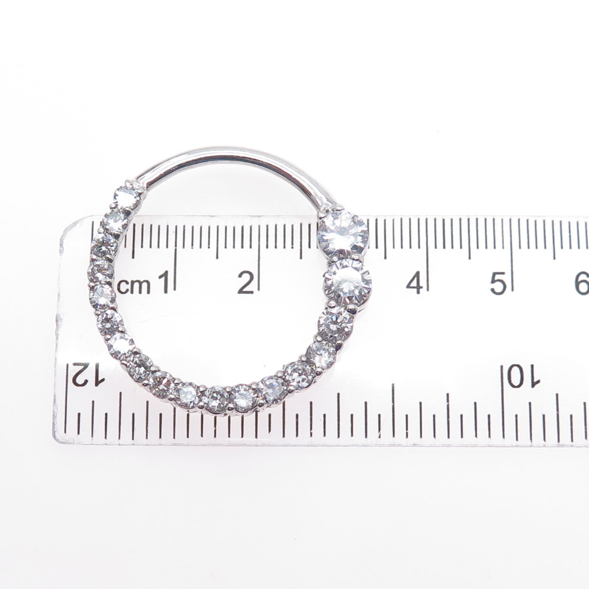 925 Sterling Silver Round-Cut C Z Circle of Life Slide Pendant