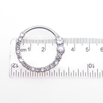925 Sterling Silver Round-Cut C Z Circle of Life Slide Pendant