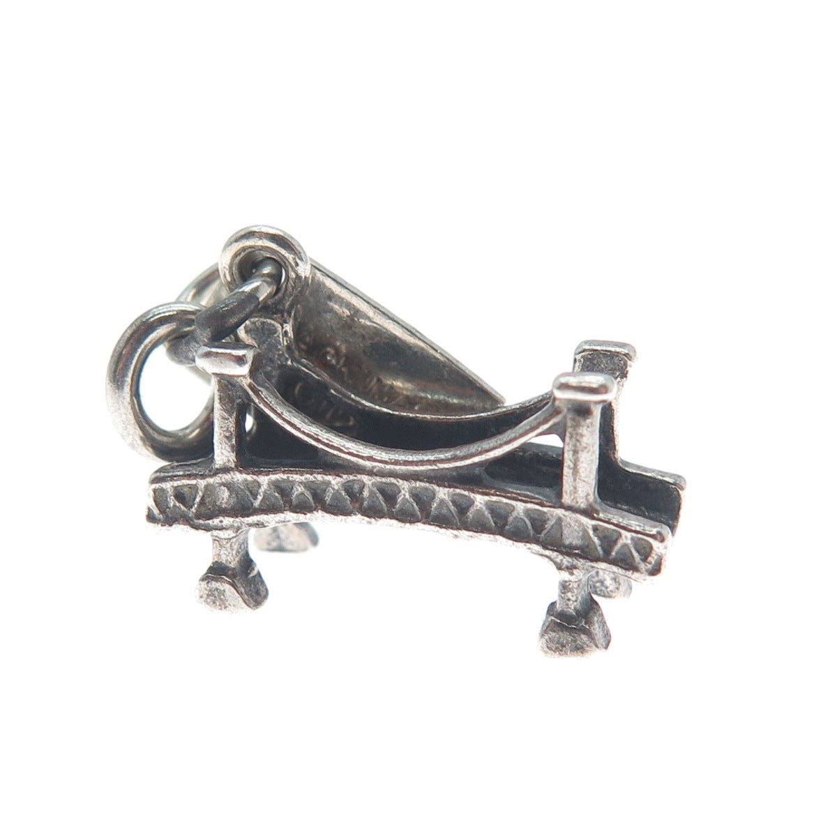 BELL TRADING POST 925 Sterling Vintage Mackinac Bridge Oxidized Charm Pendant
