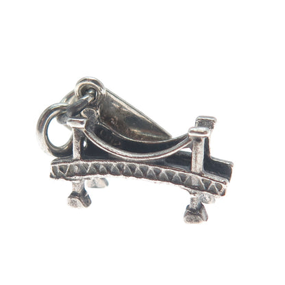 BELL TRADING POST 925 Sterling Vintage Mackinac Bridge Oxidized Charm Pendant