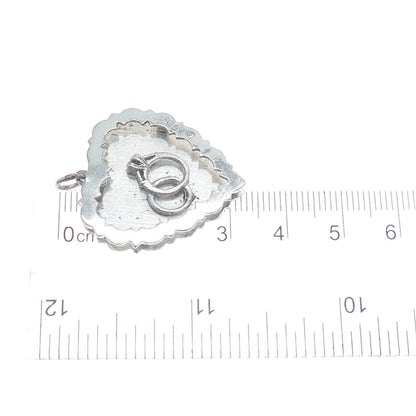 925 Sterling Silver Vintage Wedding Rings Heart Love Pendant