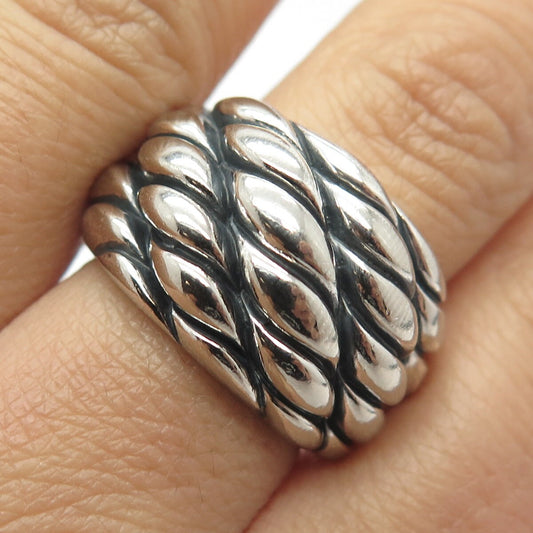 925 Sterling Silver Vintage Italy Milor Wide Ring Size 8.25