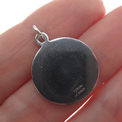 LUMIN 925 Sterling Silver Vintage Holy Communion Minimalist Charm Pendant