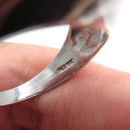 925 Sterling Silver Vintage Peace Symbol Oxidized Ring Size 9.5