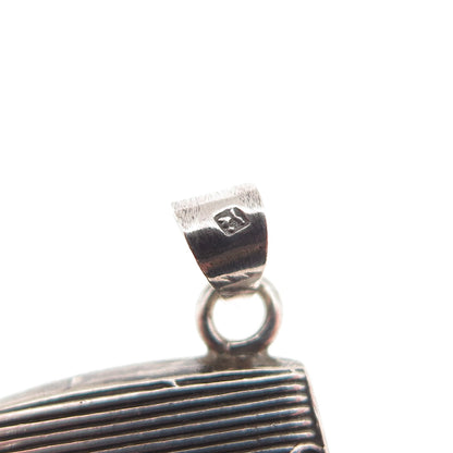 800 Silver Vintage Egyptian Queen Nefertiti Oxidized Charm Pendant