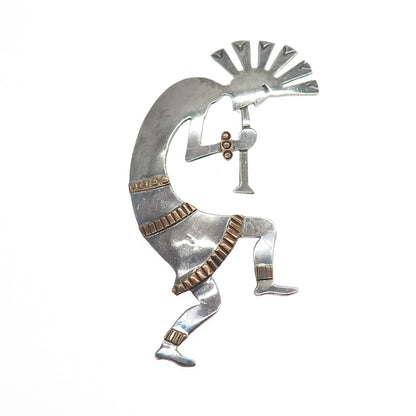 Sensa Eustace Zuni Old Pawn 925 Sterling 12K Gold Filled Kokopelli Pin Pendant