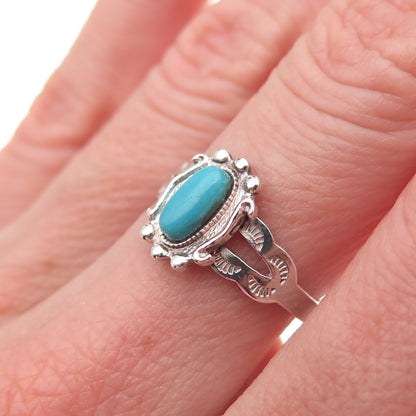 Benjamin Piaso Navajo Old Pawn 925 Sterling Silver Vintage Turquoise Ring Size 7