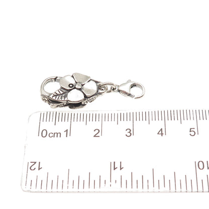 TROLLBEADS LAA 925 Sterling Silver Floral Charm Bracelet Lobster Lock Clasp