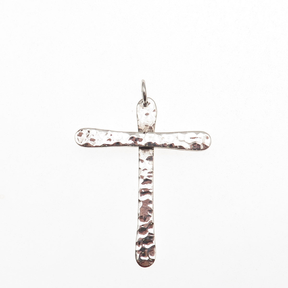925 Sterling Silver Vintage HOB Mexico Cross Hammered Charm Pendant