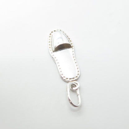 925 Sterling Silver Old Stock Italy Slipper 3D Charm Pendant