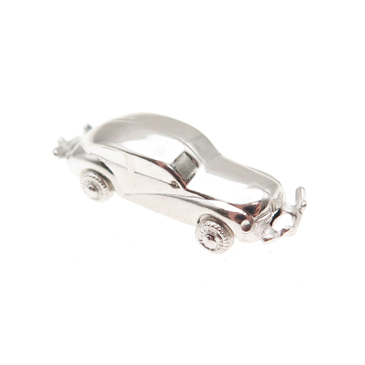 925 Sterling Silver Vintage Retro Car 3D Mini Charm Pendant