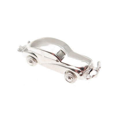 925 Sterling Silver Vintage Retro Car 3D Mini Charm Pendant