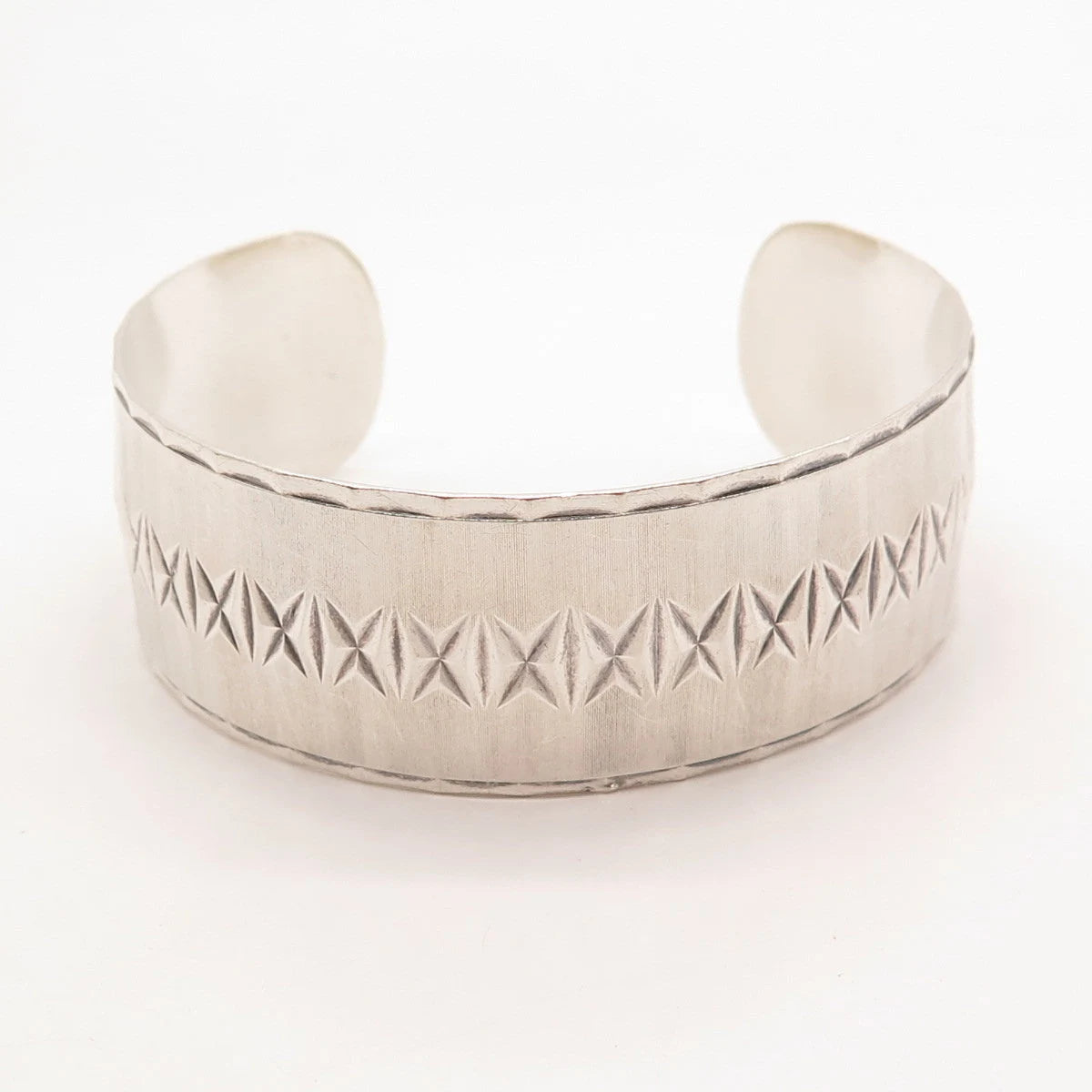 925 Sterling Silver Vintage Gorham Satin Finish Carved Adjustable Bracelet 7.25"