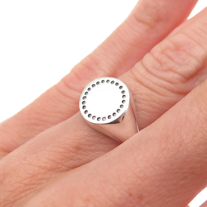 Pandora 925 Sterling Silver Round-Cut C Z Circle of Life Signet Ring Size 6