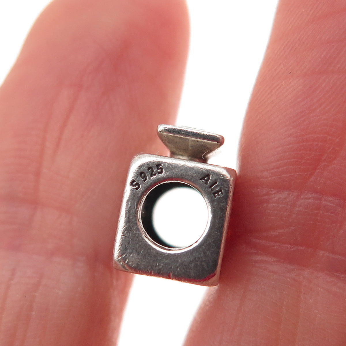 PANDORA 925 Sterling Silver C Z Signature Scent Perfume Bottle Slide Bead Charm