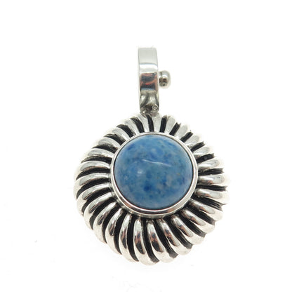 ESPO SIG Joseph Esposito Sterling Silver Vintage Real Denim Lapis Snap Pendant