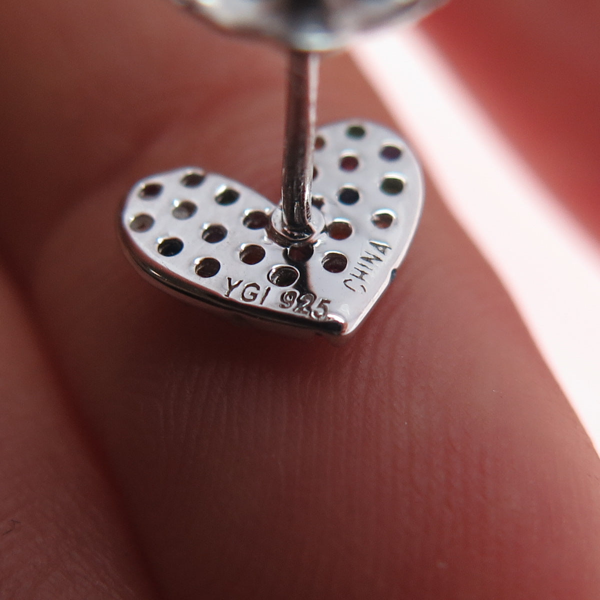 925 Sterling Silver Lab-Created Sapphire Ruby & Multi-Color C Z Heart Earrings