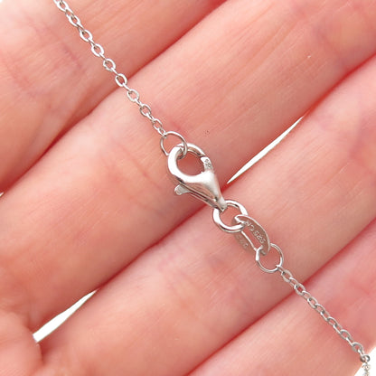 DBJ Dee Berkle 925 Sterling Silver C Z Cross Cable Chain Necklace 16-18"