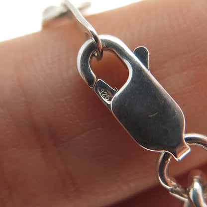 925 Sterling Silver Vintage Mexico Figaro Chain Necklace 28"