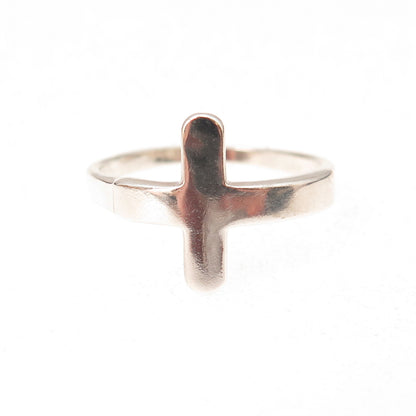 925 Sterling Silver Vintage Cross Ring Size 8