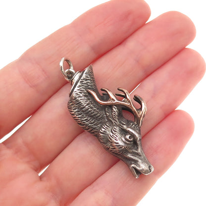 925 Sterling 2-Tone Antique Art Deco Deer Bracelet / Necklace Box Lock Clasp