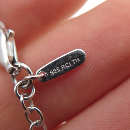 925 Sterling Silver Petal Station Cable Chain Necklace 28"