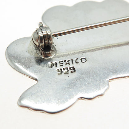 925 Sterling Silver Vintage Mexico Frog Heart Lucky Pin Brooch