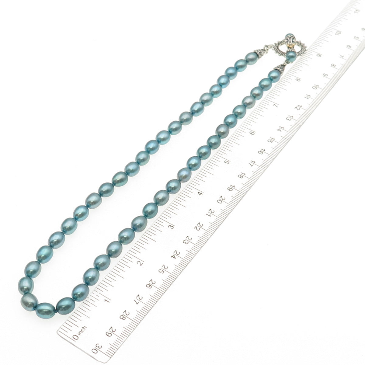 Barbara Bixby 925 Sterling Silver 18K Gold Real Pearl Beaded Necklace 18"