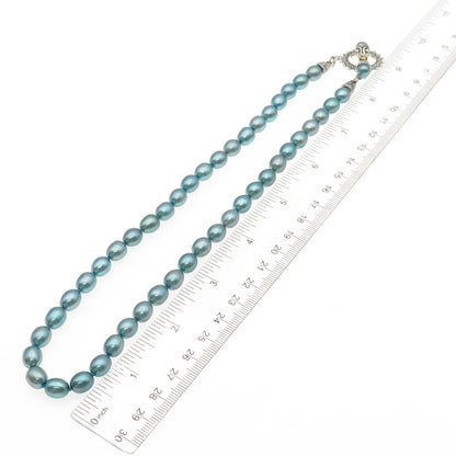 Barbara Bixby 925 Sterling Silver 18K Gold Real Pearl Beaded Necklace 18"