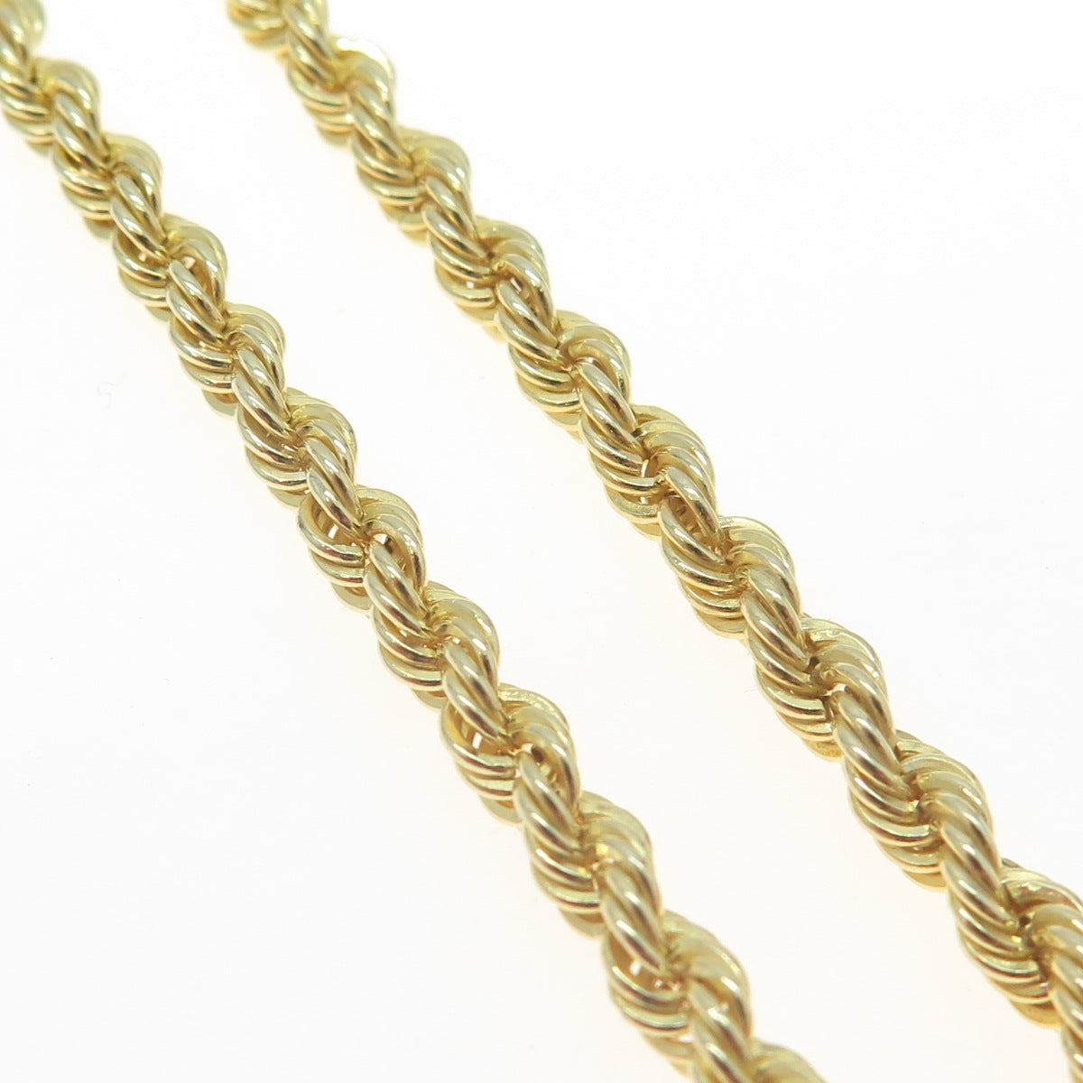 925 Sterling Silver Gold Plated Twisted Rope Chain Necklace 16"