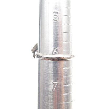 Old Pawn 925 Sterling Silver Vintage MF Artisan Turquoise Tribal Ring Size 6.25