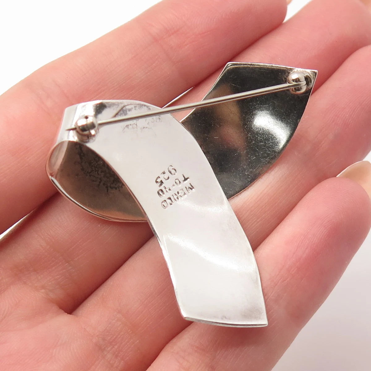 925 Sterling Silver Vintage Mexico Modernist Pin Brooch