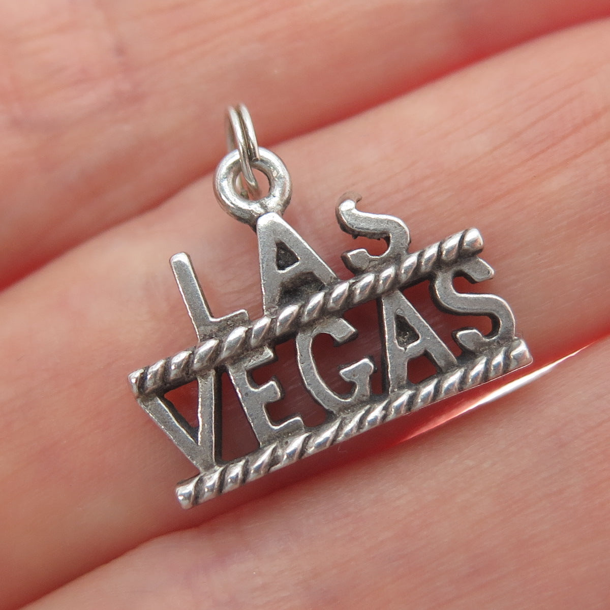 MAISELS INDIAN TRADING 925 Sterling Silver Vintage Las Vegas Oxidized Pendant